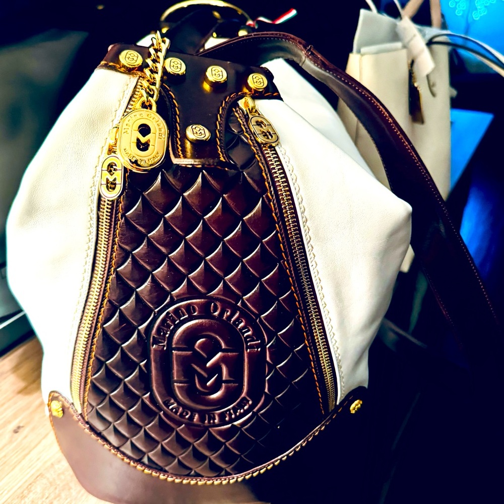 Brand New Marino Orlandi Italian Designer Leather OversizedSlingBucket Bag $1025